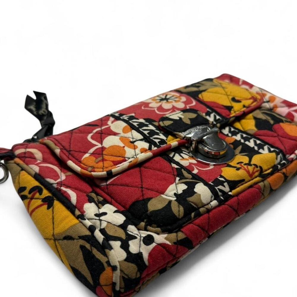 Vera Bradley push lock red floral wristlet wallet - Picture 2 of 8